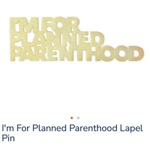 Gold 'I'm For Planned Parenthood' Lapel Pin